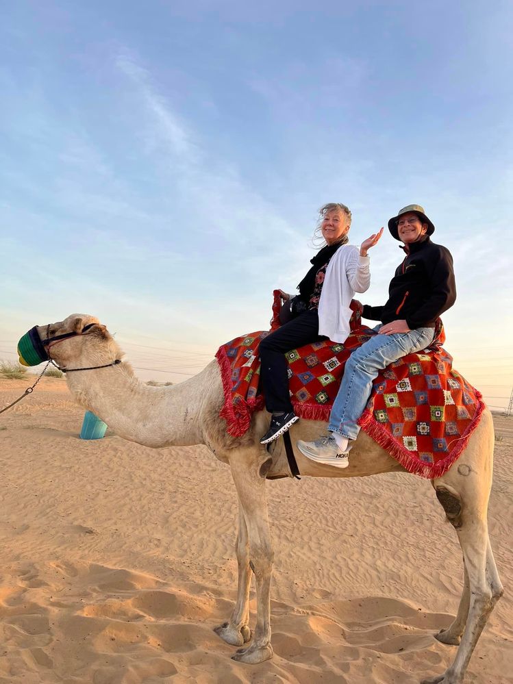 Yes, that's me and my wife Sandra on a camel in Dubai, UAE.