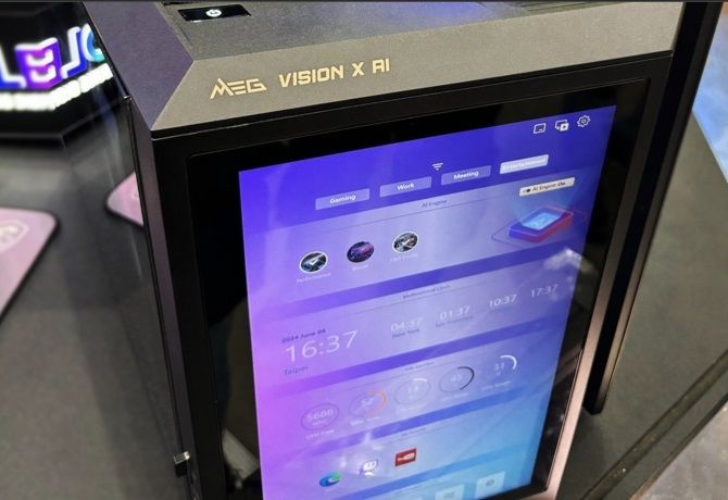 MSI says this prodigious touchscreen is actually an AI human-machine interface.