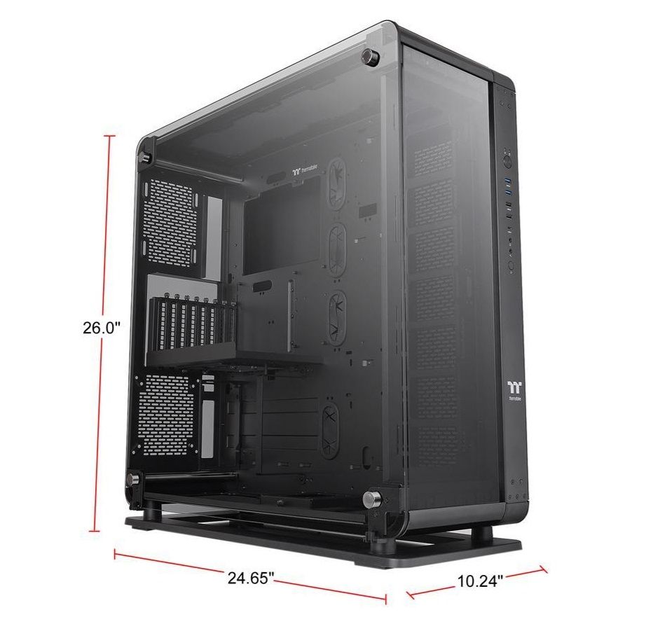 Thermaltake Core P8 Tempered Glass E-ATX 2-Way Display Rotational PCI-E Full-Tower Gaming Computer Case, CA-1Q2-00M1WN-01