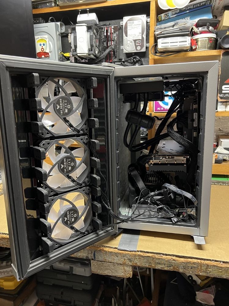 You can see the AIO venting warm air through the top of the case in this picture.