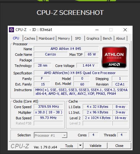 CPU-Z: X4-845