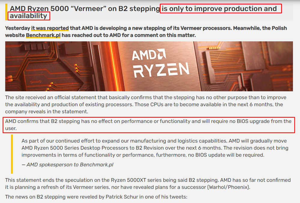 Ryzen 5000 chips B2 Stepping