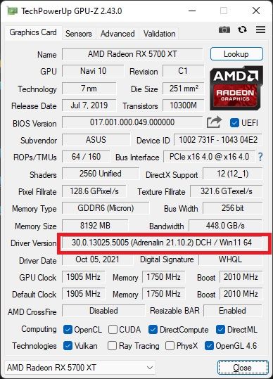 AMD Drivers 21.10.2