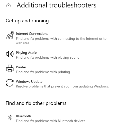 choose playing audio to it diagnosis problem and try to solve it .