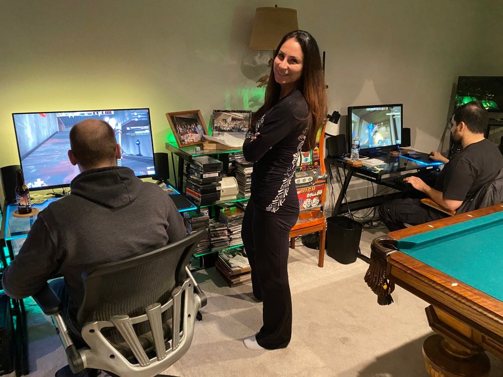 Jenn came over to see all the gaming happening at our May 2021 LAN party.