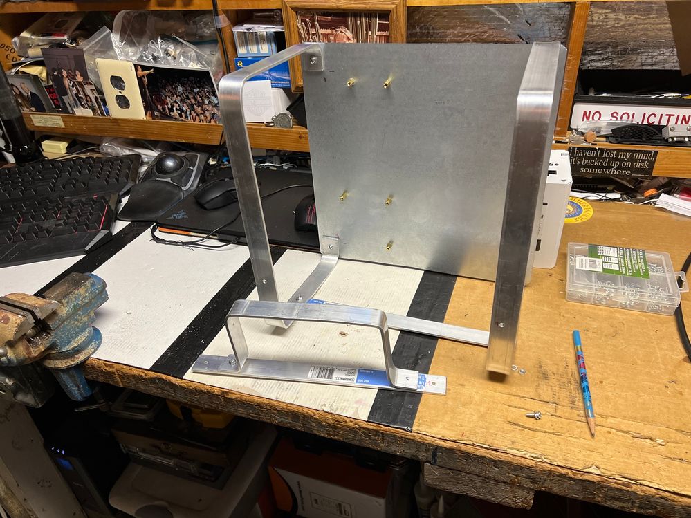 Final PSU bracket is designed and bent into shape.