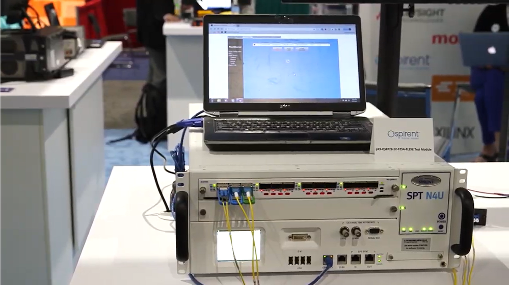 Figure 3: 3x100G FlexE Spirent Test Set at the OIF booth