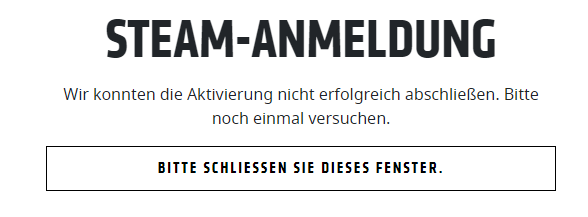 Still getting this error. It's german for "Activation not successful. Try again later"