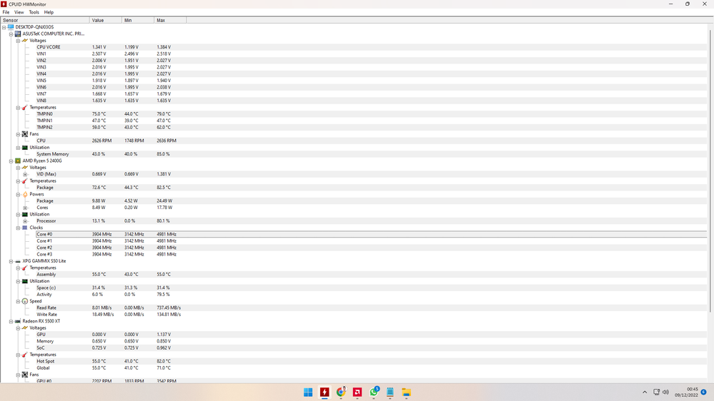 HW monitor 09/12/2022