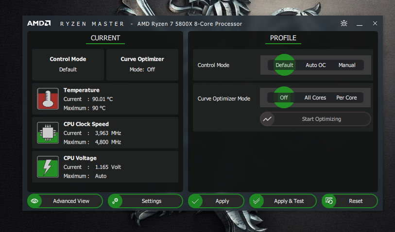 New Ryzen 7 5800x Running At 90 Degrees - AMD Community