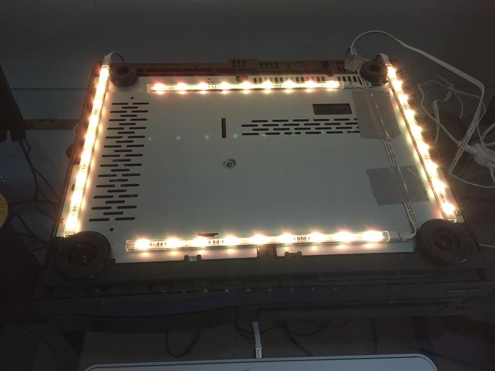 These LED strips connect to a controller.