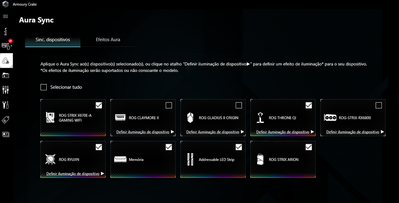 Figure 4.  Armoury Crate Sync between RGB devices