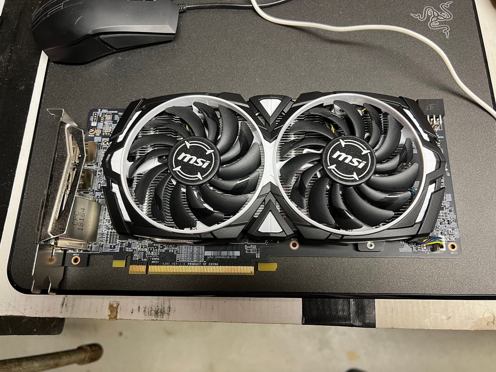 The RX-580 video card.  It will suffice for a short time.