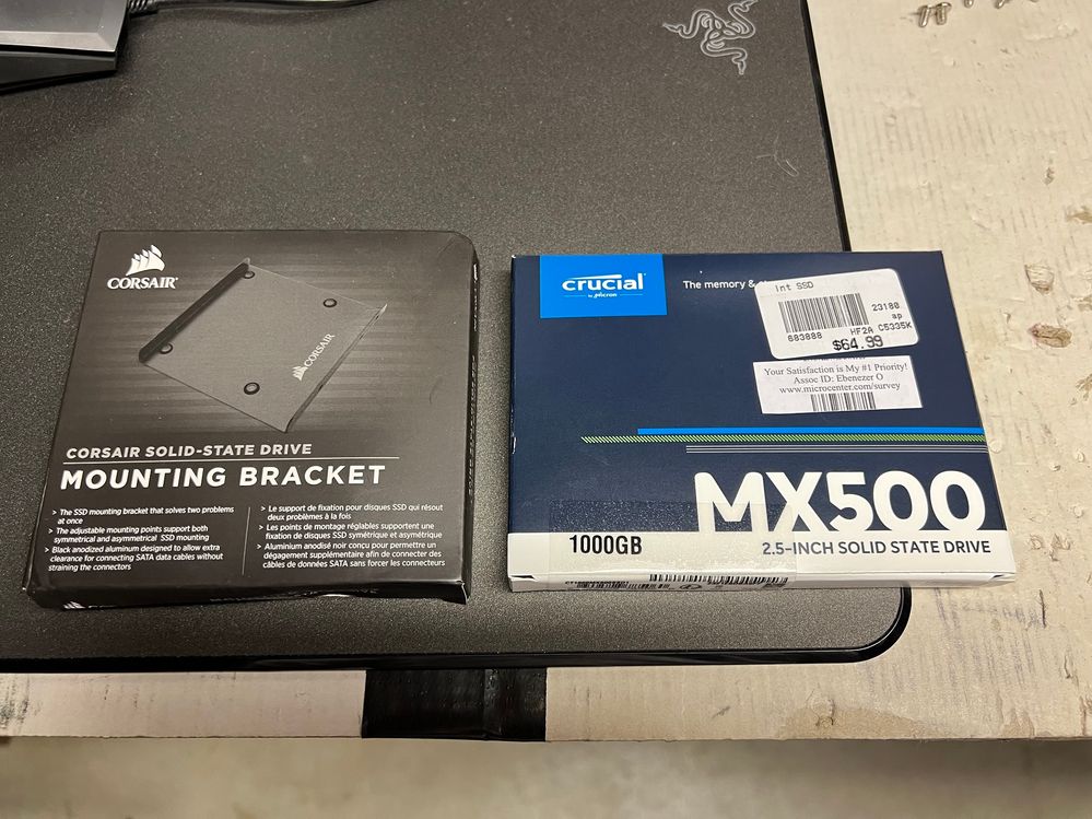 This 1 TB SSD will go where the HDDs were installed.