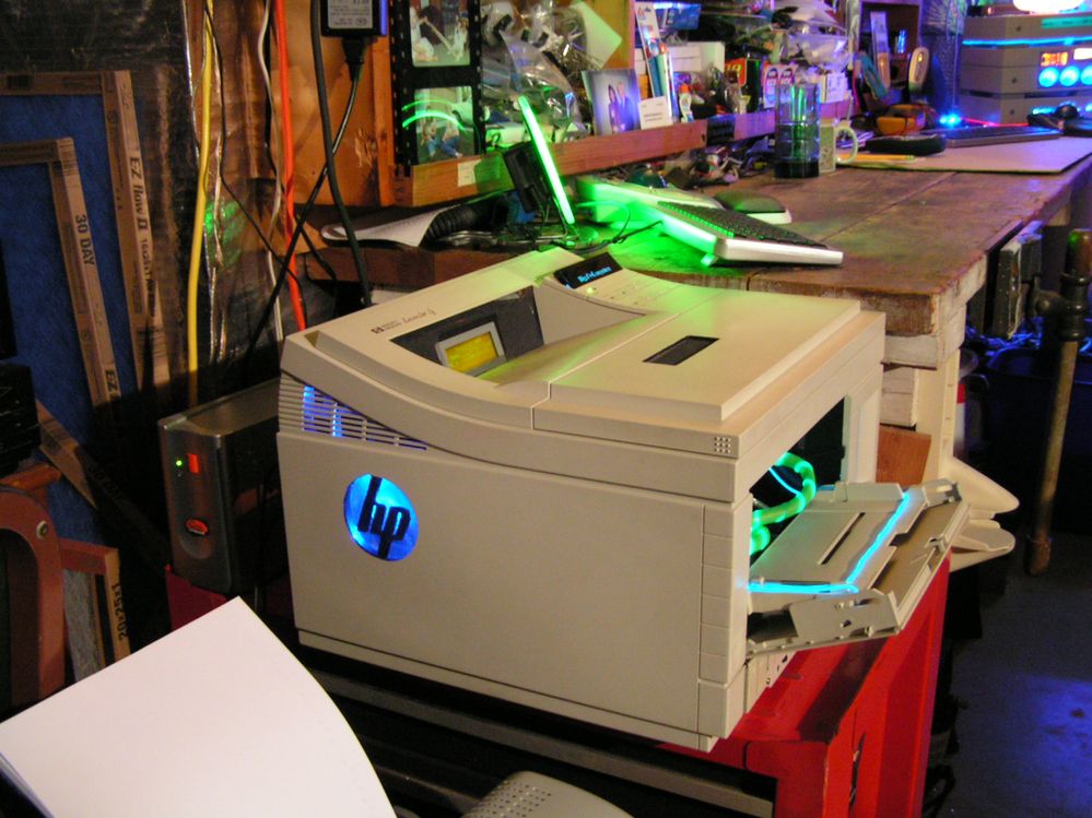 This build of my Printer-to-Computer project got me published in Maximum PC's February 2005 Rig of the Month contest.