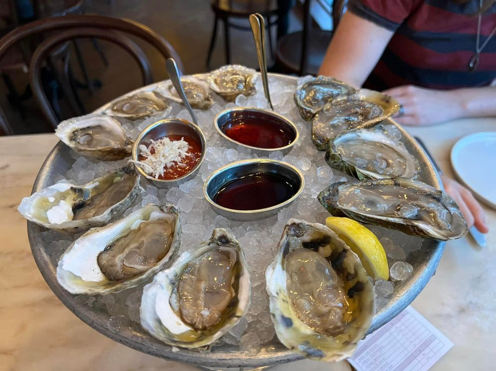 Oysters on the half-shell in downtown Philly.