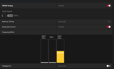 VRAM settings