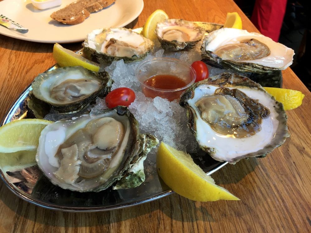 Norwegian oysters on the half-shell.