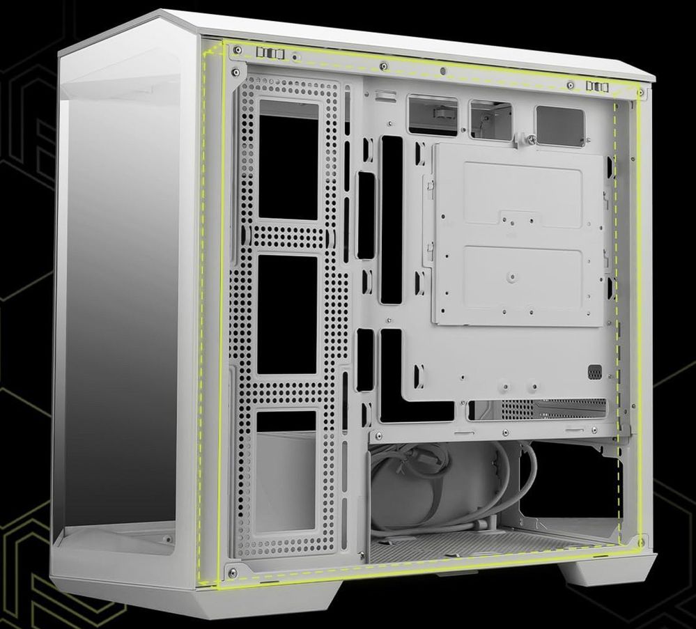 MSI MAG PANO M100R PZ White Micro ATX Gaming Case, Support Back-Connect Motherboard, 270-degree Panoramic Display, 4 aRGB Fans.