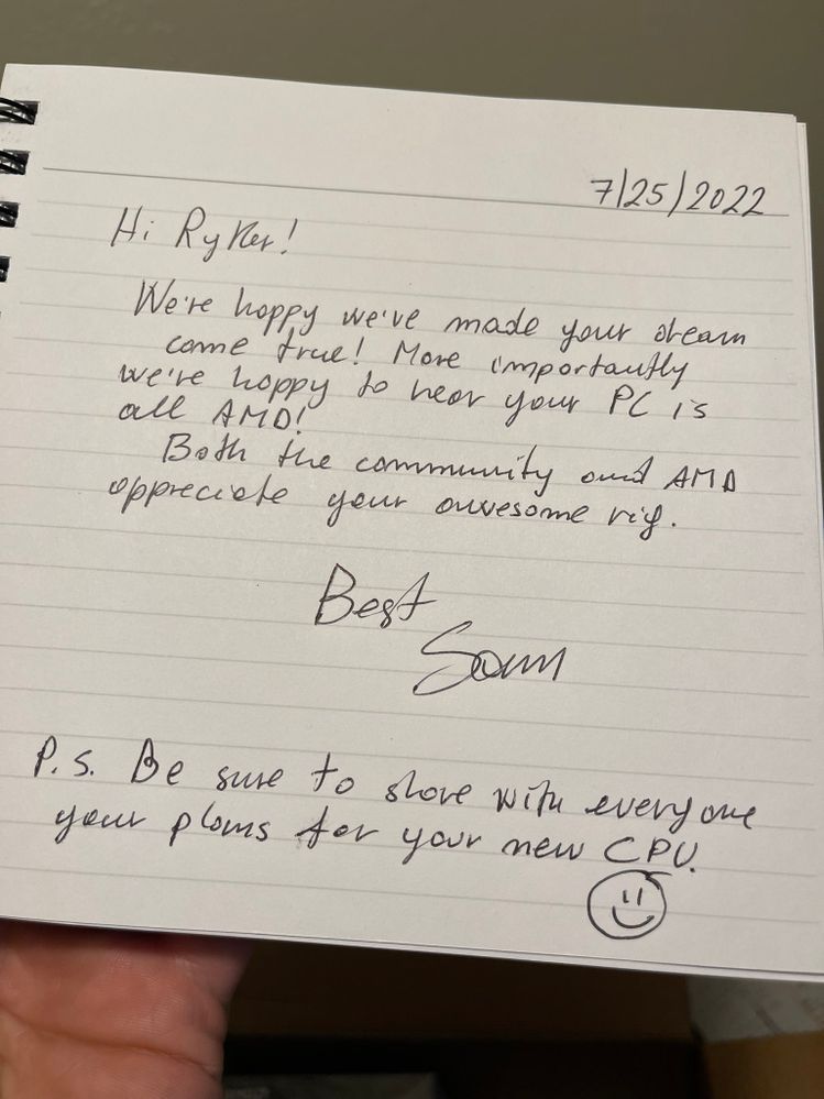 A nice note from Sam_AMD