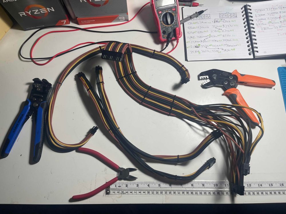 all completed wires, along with most of the tools i used