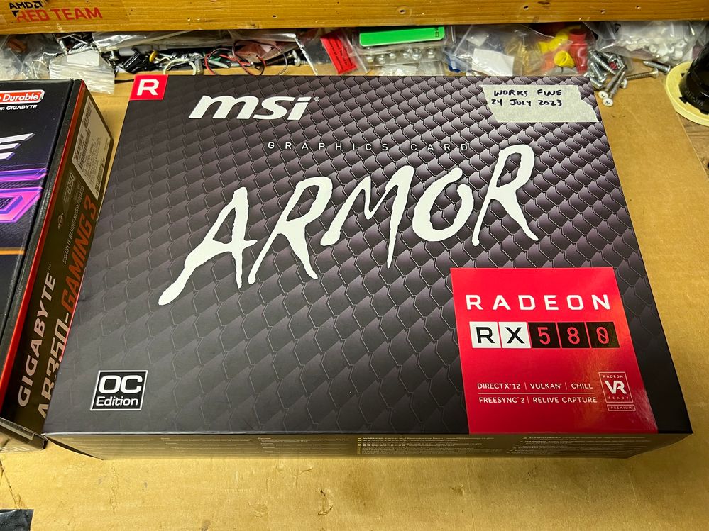 I will use this MSI RX580 video card that's leftover from a recent rebuild.