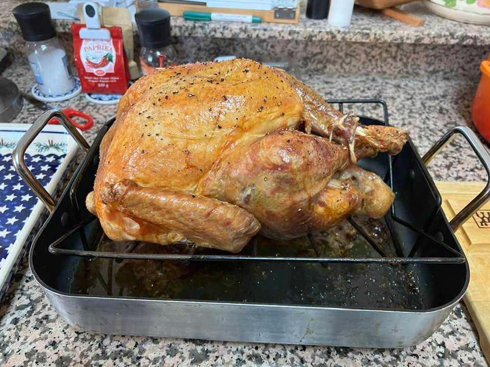 Here is the defrosted and cooked turkey from last year.